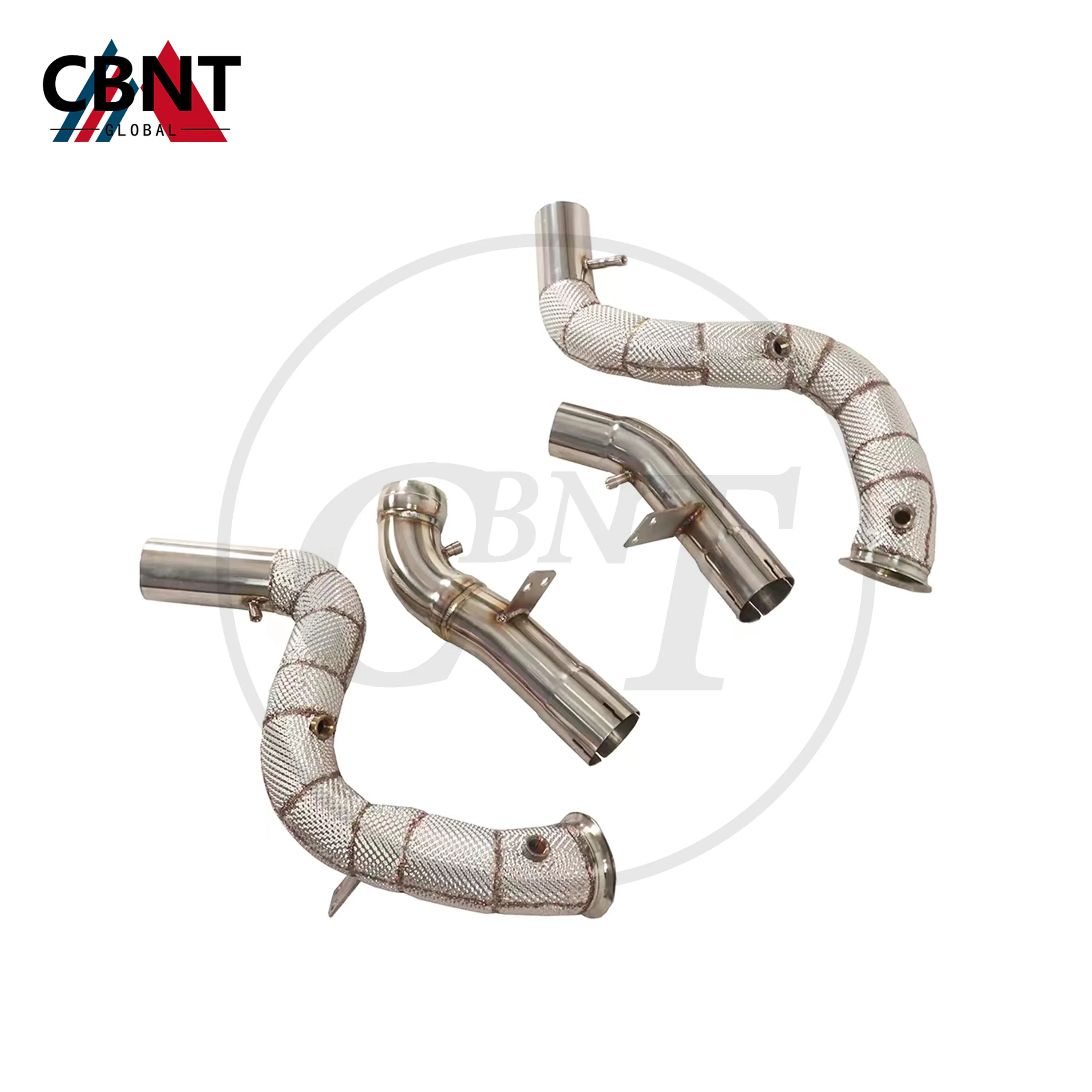 Tubería de Escape CBNT para Mercedes Benz GLE63 GLE63S W167 AMG 4.0T, Colector de Escape con Convertidor Catalítico, Sistema de Escape Tuning SS304