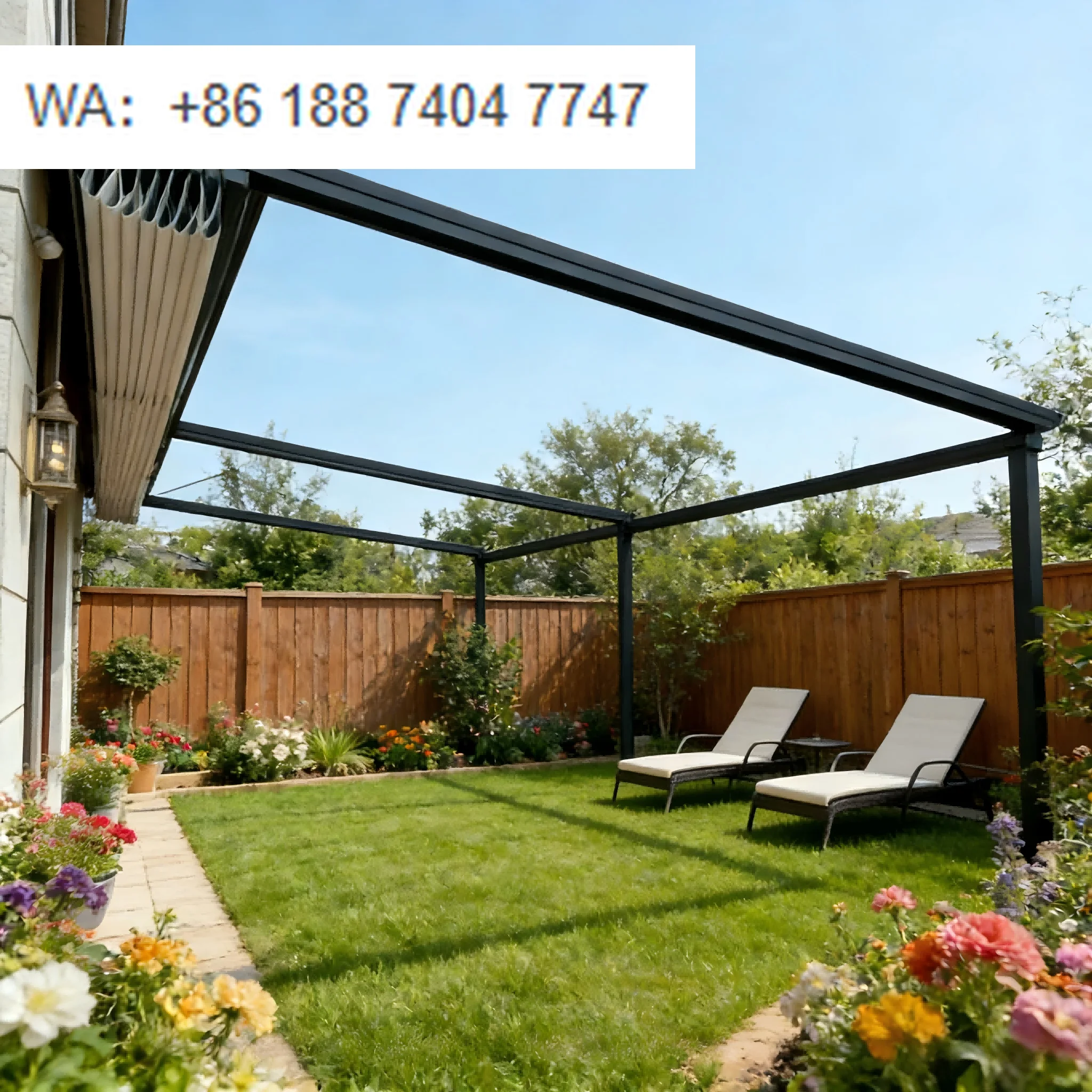 Modern Sunprotect Retractable Louver Fixed Roof Aluminum Pergolas and Gazebos Outdoor Designs for Patios Sheds Storage Outdoor