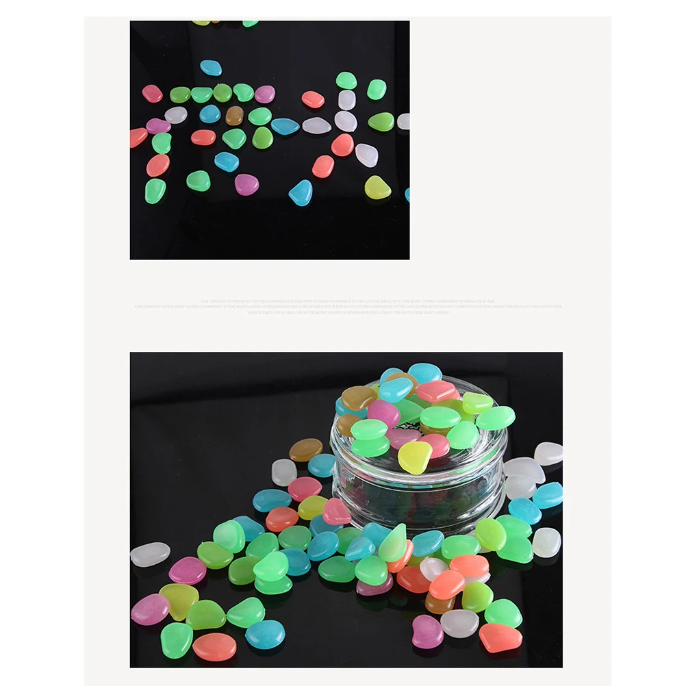 

50pcs Luminous Pebble Stones Fish Tank Decorations Garden Yard Aquarium Gravel Ornaments Cobblestone