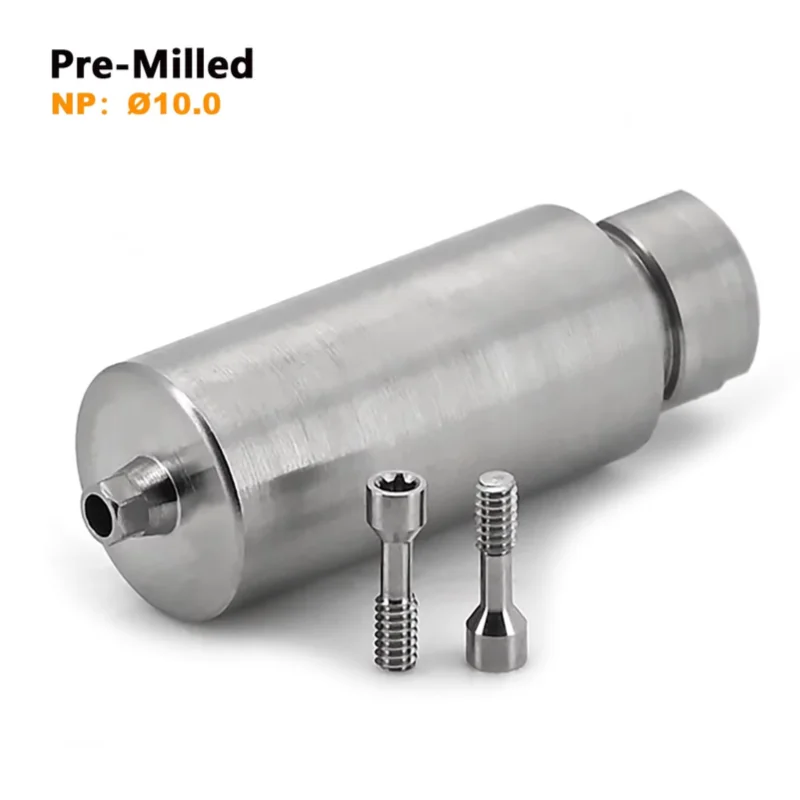 Dental Parts For Nobel Pre-milled Titanium Abutment 10mm NP RP Prosthetic Screw Retained CNC Milled Lab Components Kit