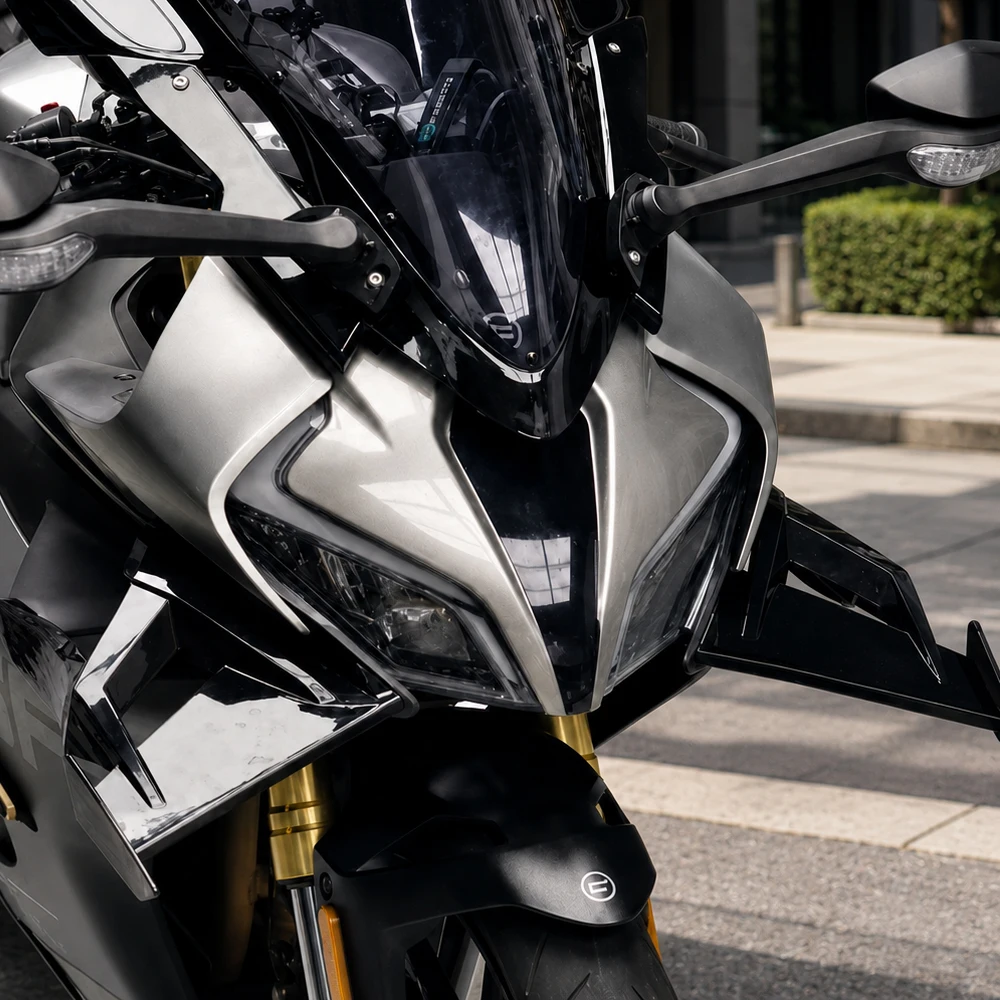 For CFMOTO 450SR 450SRS 2022-2026 Motorcycle Side Winglet Front Spoiler Wing Fairing Fixed Lower Lip Wing Aerodynamic