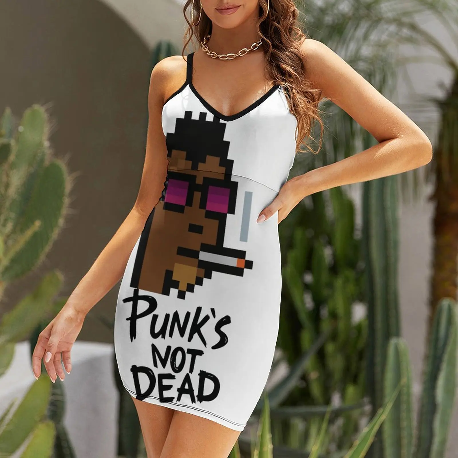 Sexy Smokey CryptoPunks NFT S for Sale Women's Sling Dress Humor Graphic  Parties  Woman's Dress Strappy Dress Classic