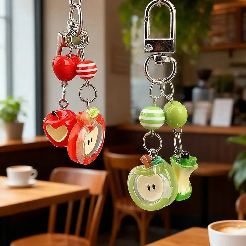 Koreanischer transparenter Harz-Obst-Schlüsselanhänger, niedlicher Cartoon-Obst-Taschenanhänger für Mädchen, Paar-Geschenk, Rucksack-Schlüsselanhänger-Dekoration – Detail 2