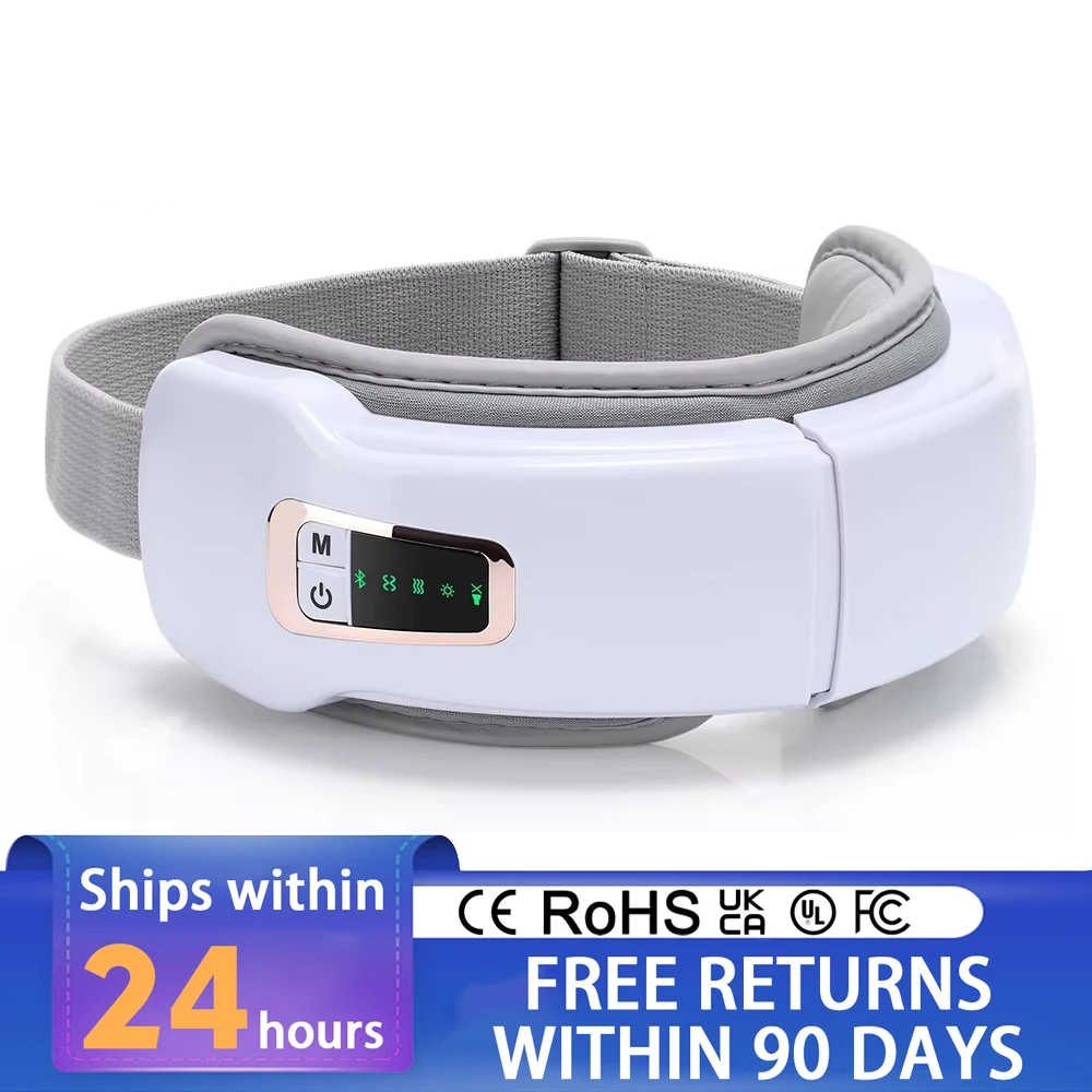 

Умный инструмент для массажа глаз, вибрационный массажер для ухода за глазами, подушка безопасности, компресс, Bluetooth, музыка, расслабляющий массаж глаз, маска для сна