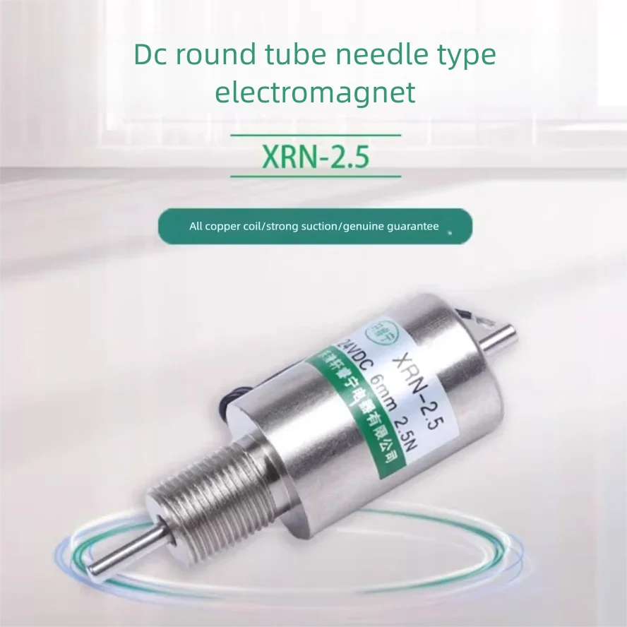 

DC Tubular Electromagnet Solenoid Coil Tube Push Pin Type 12V 24V XRN-2.5 6mm Stroke 14W Suction 250g Retention Force 350g for E