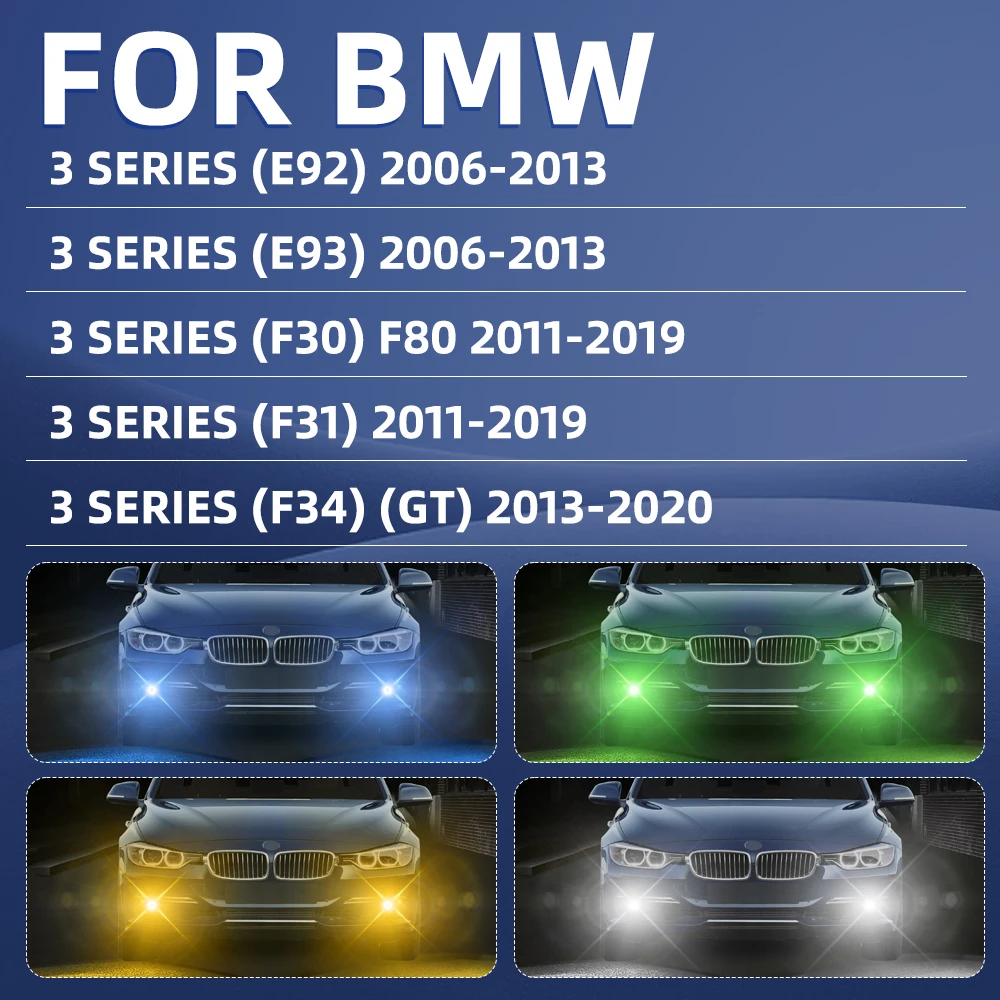 Dual Color LED Front Fog Lights For BMW 3 Series E92 E93 F31 F30 F80 F34 GT Accessories Car Fog Lamp Bulb 320i 320d 335i 330d