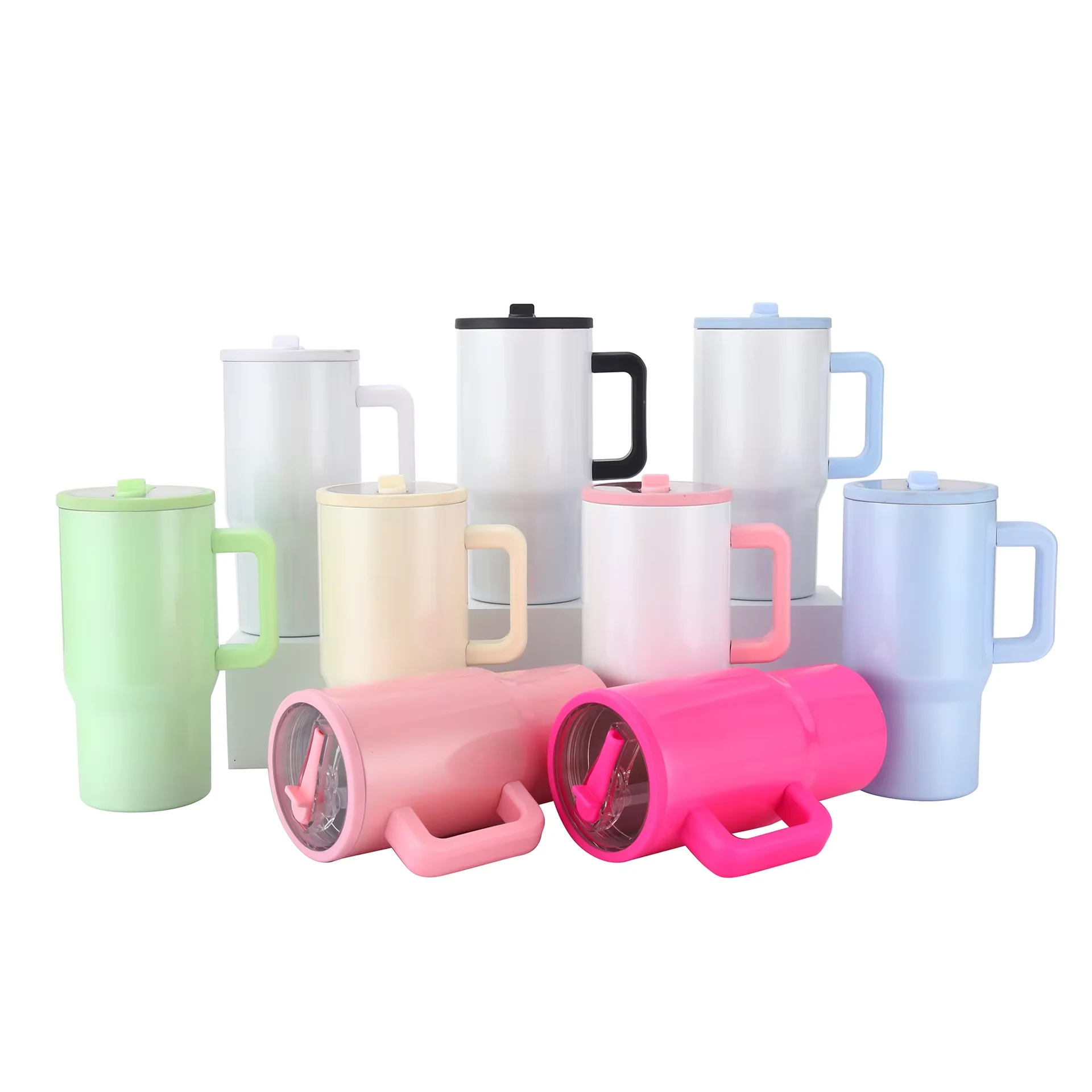 20oz Sublimation Blank Tumbler, 304 Stainless Steel Vacuum Insulated Water Bottle with Straw, Portable Car Cup Compatible with H
