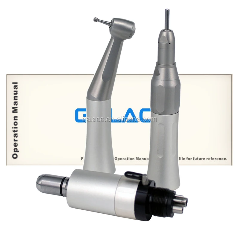 

New Type FX Series Den tal Low Speed Handpiece Set Include FX65 straight cone FX25 contra angle FX205 air motor for CA burs