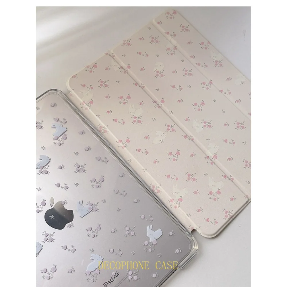 INS cute rabbit  Cover tri-fold case For Samsung Galaxy Tab A8/A9/A11+FE LITE PLUS/Galaxy Tab S6 Lite/S7/S8/S9/S10+ FE