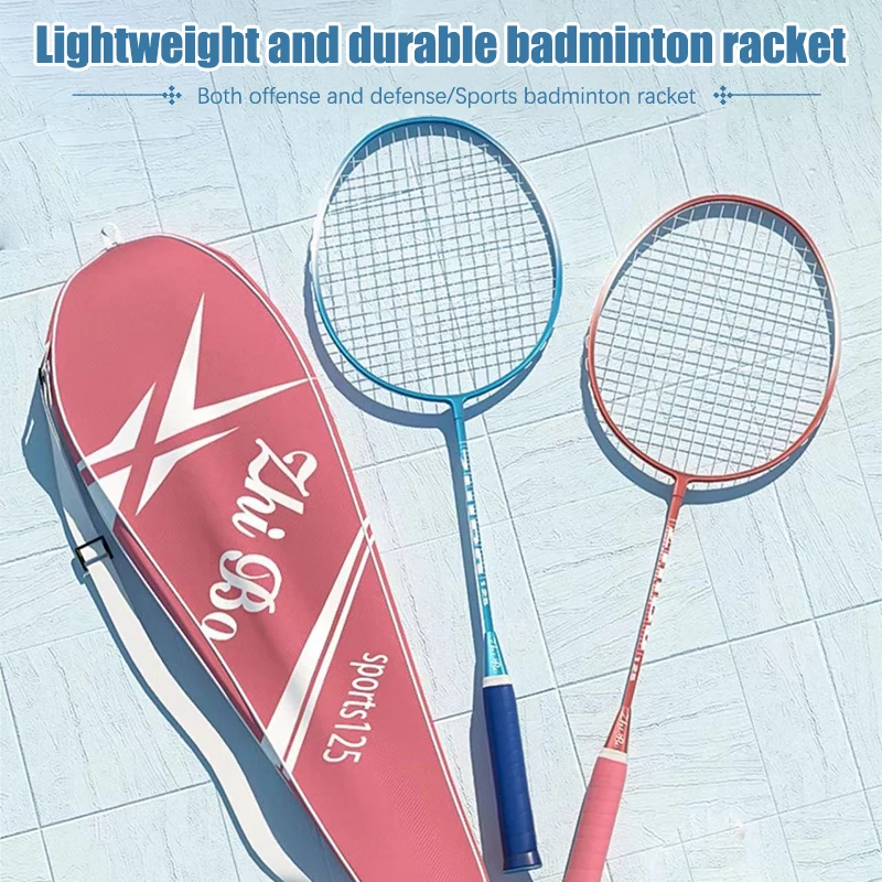 1Set Ultralichte Badminton Racket Set Enkele En Dubbele Racket Duurzame Badminton Racket Set Unisex Volwassenen Studenten