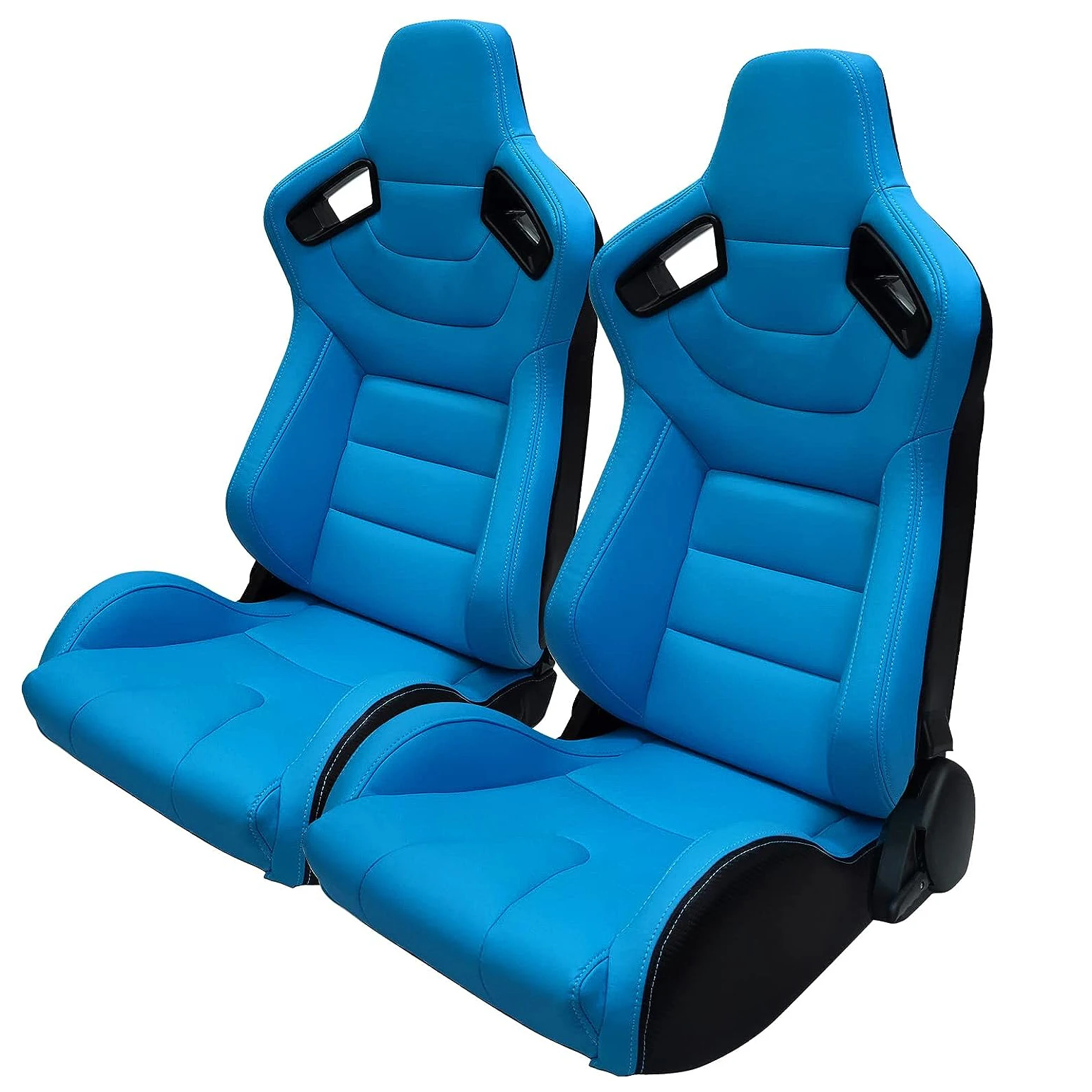 1053 Blue Universal Vehicle Slider Simulator Gaming Station Adjustable Bucket Car Sim Racing Seats