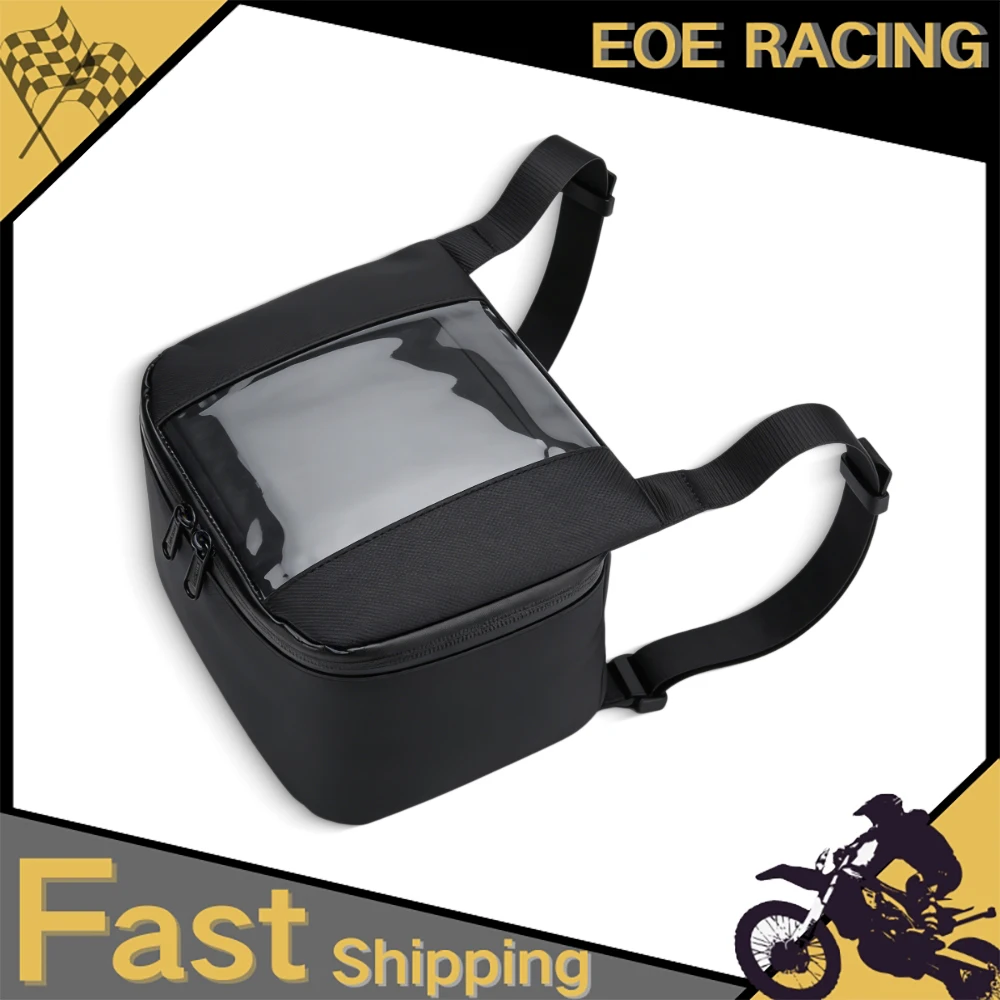 

Motorcycle Front Mount Storage Bag Waterproof Design With Clear Window For Phone Navigation Viewing