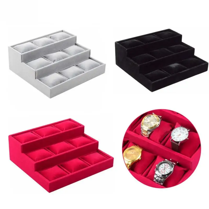 4/8/12 Grids Watch Display Stand Bracelet Holder Organizer Watches Storage Jewelry Pillow Holder Jewelry Display Tray