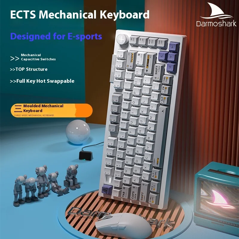 

Darmoshark Top75 Customizable Wireless Mechanical Keyboard Heat Pluggable Three Mode Static Capacitive Computer Peripheral