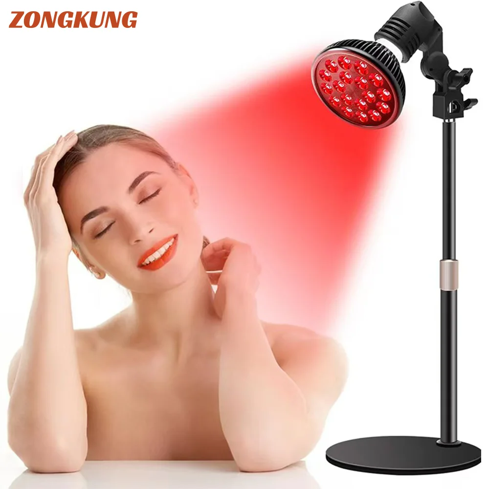 54W Red Light Therapy Lamp - LED Face & Body Beauty&Treatment, Adjustable Stand 10-16.5in, 18 LEDs 660nm & 850nm Combo Lamp - view 2