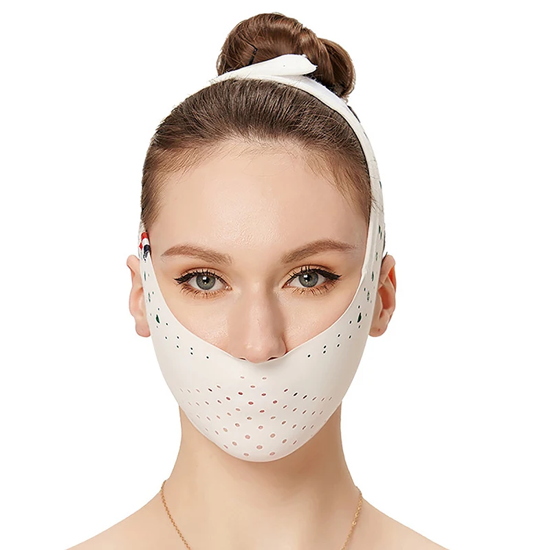 Ceinture amincissante pour le visage en V pour femmes, bandage facial pour les joues, bande de levage optimiste, sangle anti-déformle respirante, masque facial amincissant en forme de V