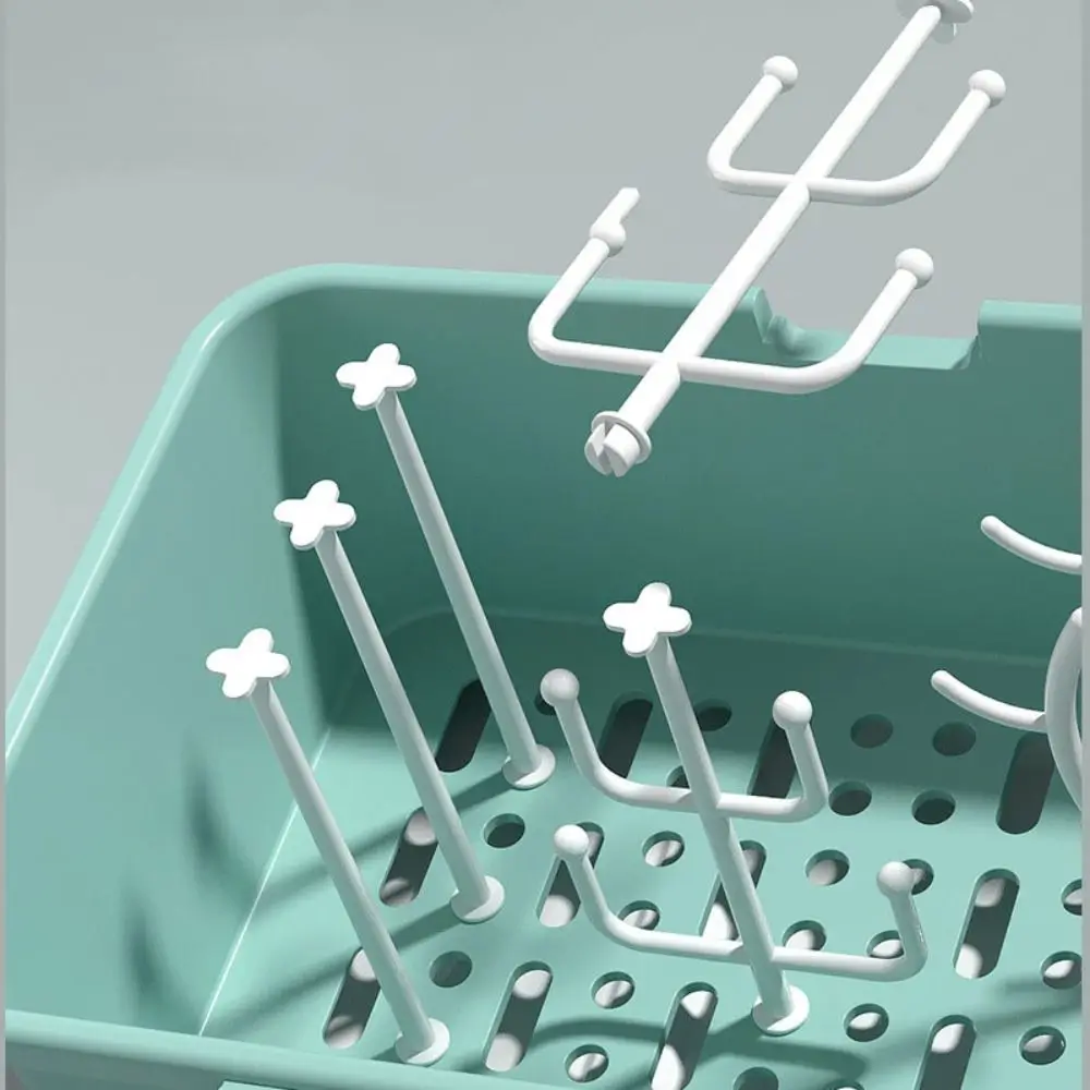 

Dust-proof Baby Bottles Storage Box With Lid Drainer Design Nursing Bottle Drying Box Portable Versatile Feeding Bottle Storage