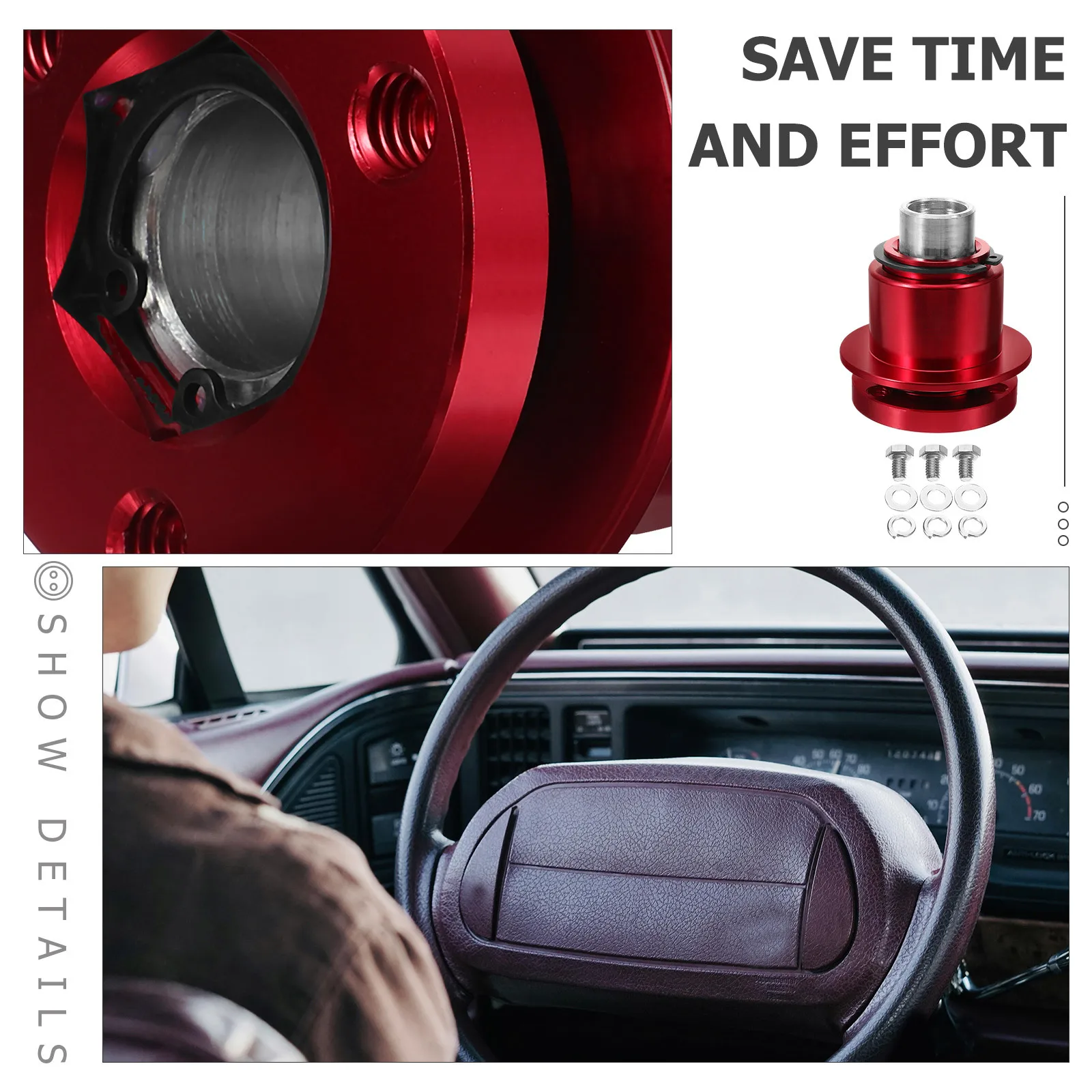 Steering Wheel Hub Adapter 3-Hole Universal Compatibility Durable Structure Simple Installation Stylish Appearance