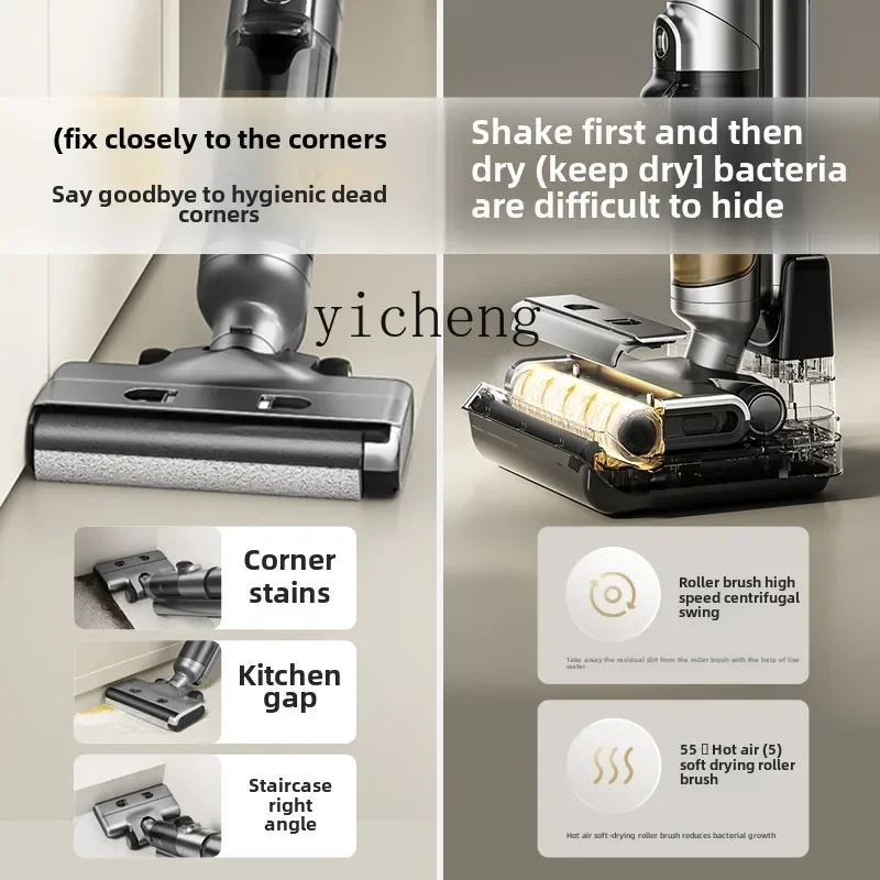 Lavatrice ZZ con aspirazione e lavapavimenti, aspirapolvere integrato, asciugatura domestica portatile, pulizia autopulente