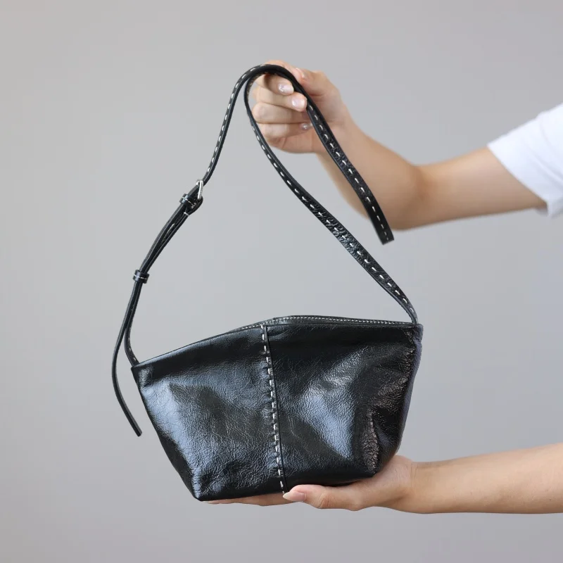 Women Genuine Leather Luxury Small Crossbody Bags Lightweight Fashion Single Shouder Bag