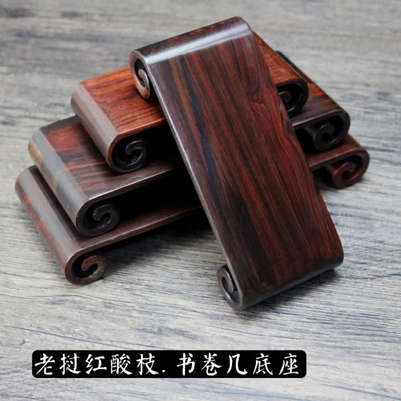 Wood Carved Crafts, Jade, Agate, Red Book, Volumesolid Wood Base