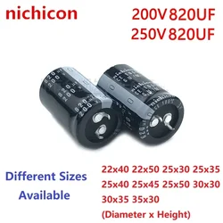 Nichicon-Puzzles Snap-in PSU, 820uF, 200V, 820uF, 250V, 200v820uF, 250V820uF, 22X40, 50, 25X30, 35, 40, 45/50, 30x3, 0/35, 35x30, 2 pièces par lot