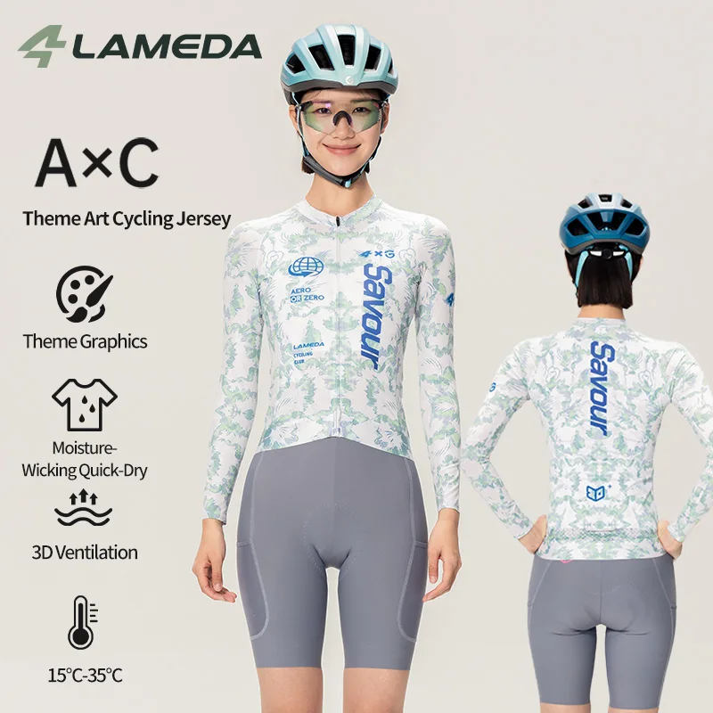 LAMEDA  New Cycling Jersey Spring Summer Bicycle Riding Casual Top Long Sleeved Unisex Hygroscopic Quick-Drying Cycling Clothes