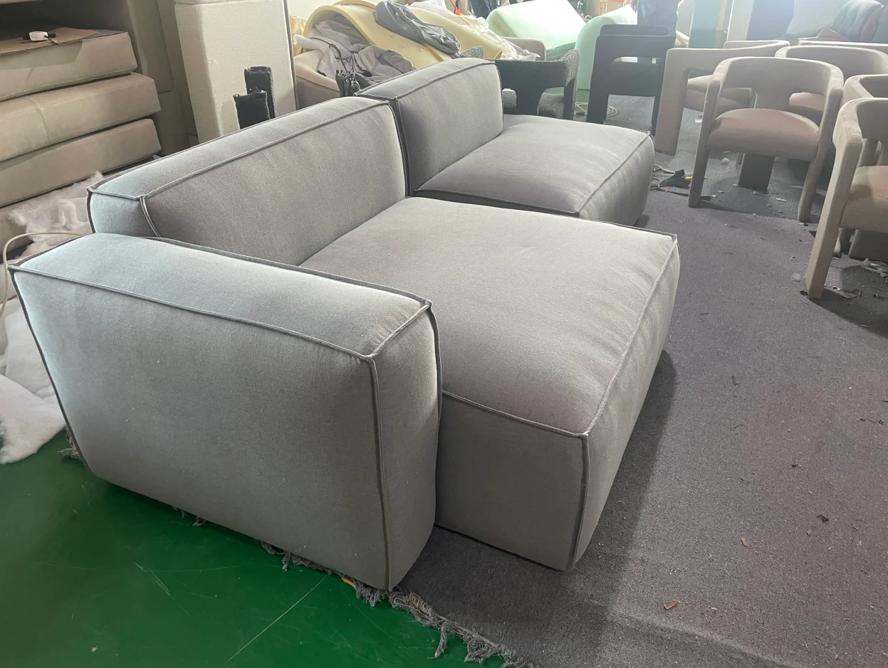 Versatile Modern Three Seat L-Shaped Upholstered Sofa Bed With Wood Legs For Home Office Hotel Use