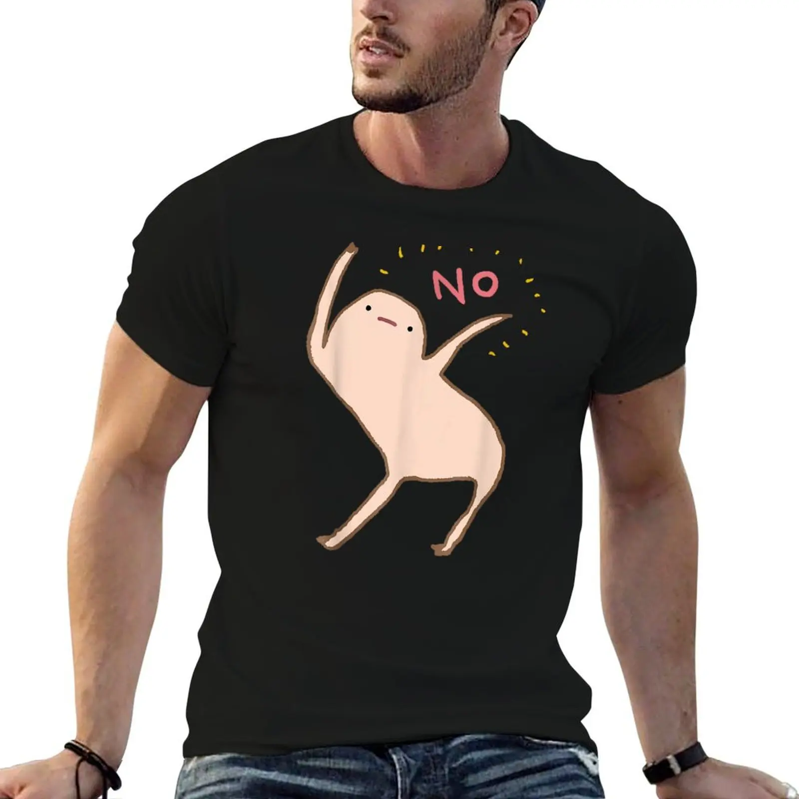 T-shirt Honests Blob Says No, T-shirt basique en coton, grande taille