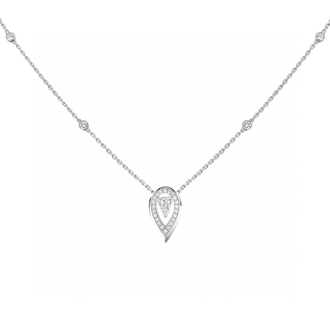 Collar de plata S925 para mujer, colgante simple de gota de agua, circón, regalo de compromiso de lujo ligero, moda europea, superventas