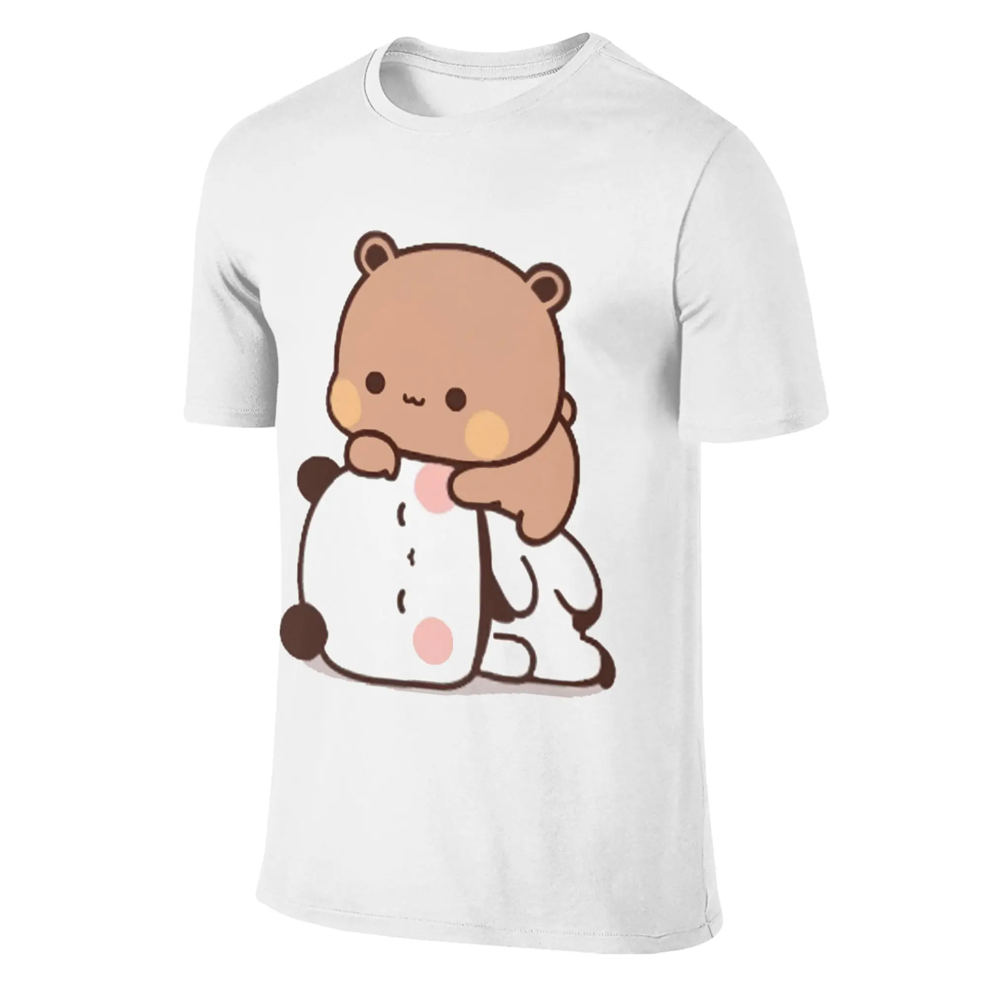 

Милые футболки Dudu Bubu для мужчин и женщин, новинка с изображением медведя панды, футболки с короткими рукавами и круглым вырезом, хлопковая идея подарка, одежда