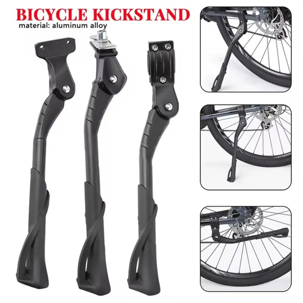 Bicycle Kickstand for 24-29 Inch Mountain Bike MTB/Snow/Electric Vehicle Adjustable Aluminum Alloy Bike Parking Stand Foot Rest