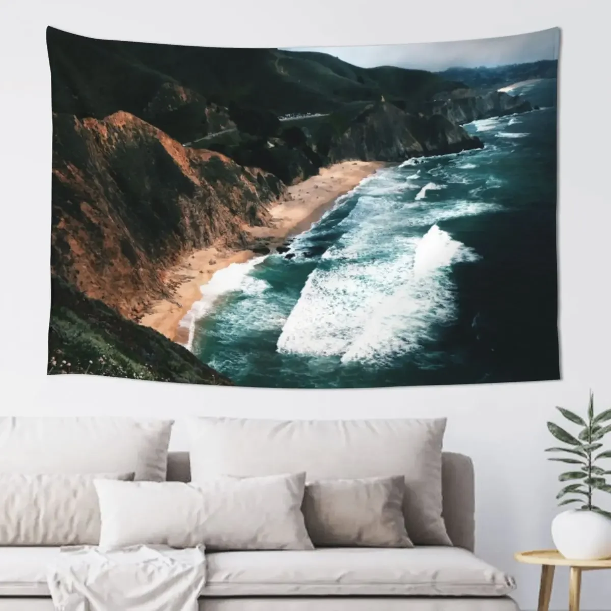 

Big Sur Surf and Coastline Tapestry Room Design Wall Coverings Living Room Decoration Tapestry