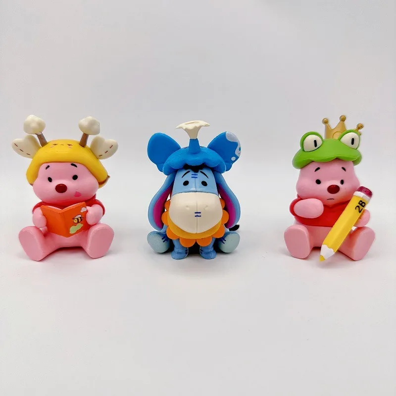 Pop 6 stks/set Disney Anime Winnie De Poeh Iejoor Knorretje Actiefiguren Versie Pvc Desktop Model Decoratie Verjaardagscadeau 9 cm