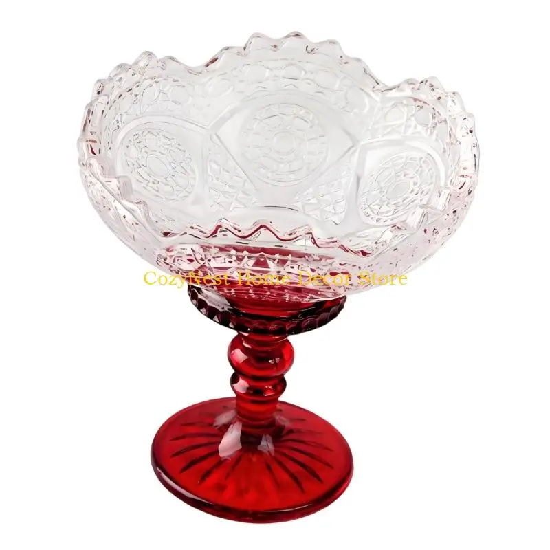 92MF Modern Crystal Glass Dessert Goblet Cup With High Foot Design Puddings Serving Bowl For Ice Cream And Pastries Sundae