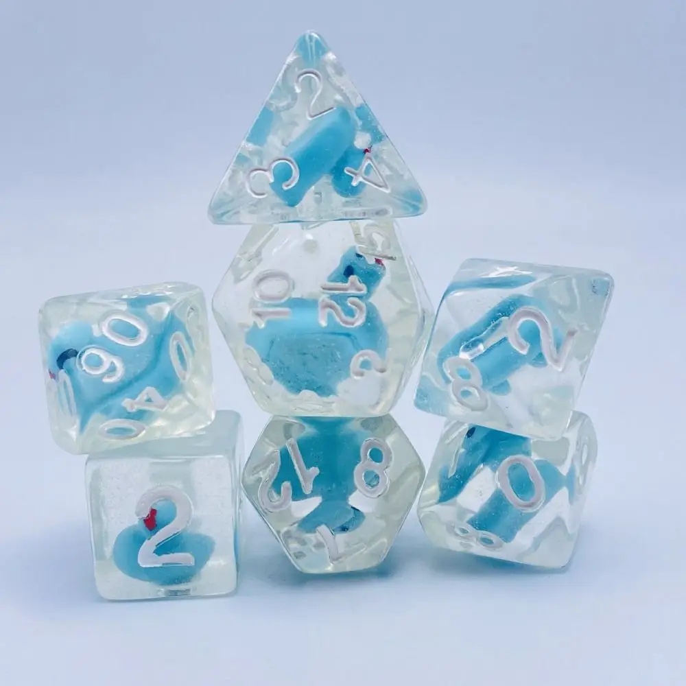 HOT 7Pcs Duck Dice Set Polyhedral Animal Game Dice For TRPG DND Accessories Polyhedral Dice For Board Card Game Math Games