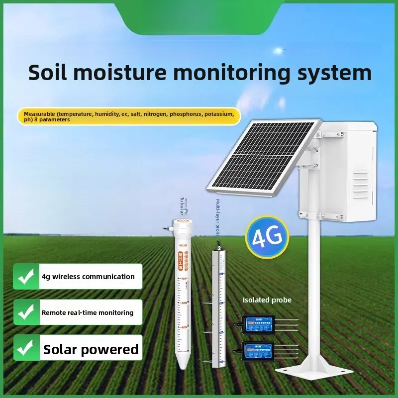 Soil Moisture Monitoring Station Greenhouse ph Temperature and Humidity Nitrogen, Phosphorus, Potassium Salt Sensor