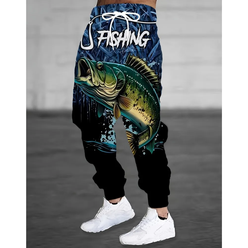 

Fishing Graphic Prints Street Pants Men's Side Pockets Elastic Drawstring Sweatpants Joggers Pants For Men Casual Trousers Fall