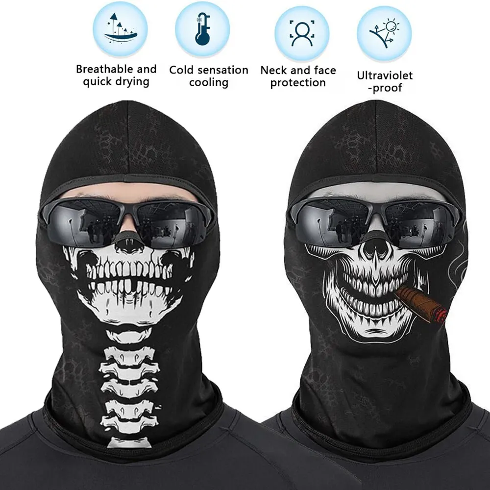 Motorcycles Bicycle Ski Skull Balaclava Mask Cosplay Scary Ghost Face War Game Skeleton Riding Outdoor Headwear Windproof Masks