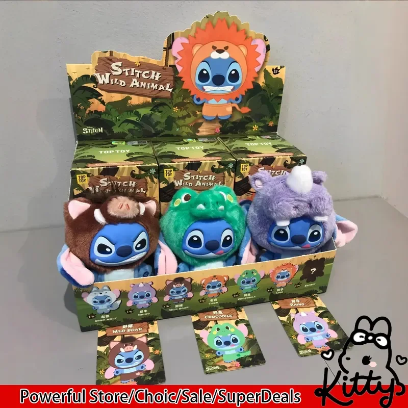 

2026 Anime Stitch Wild Animal Series Blind Box Vinyl Plush Doll Collectible Desktop Ornament Backpack Charm Pendant Decor Gifts