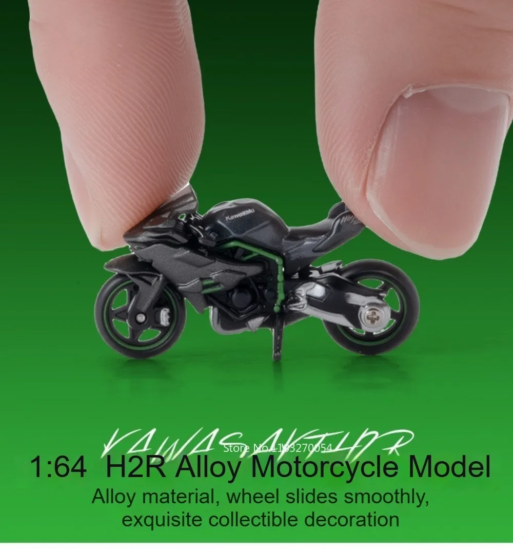 1:64 Kawasaki H2R Druckguss-Modell Legierung Spielzeugauto Miniatur-Motorrad Exquisites Modell mit Gleitenden Rädern Motorrad-Freundgeschenk – Detail 1