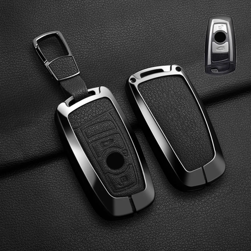 

Чехол из козьей кожи из цинкового сплава для BMW F20 F30 G20 F31 F34 F10 G30 F11 X3 F25 X4 I3 M3 M4 1 3 5 серии, 3-кнопочный чехол для автомобильного ключа, сумка-брелок