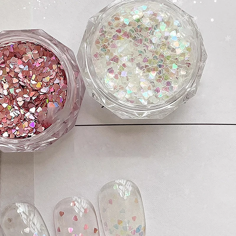 1 Box fünfzackiger Stern Herz Nagel Mix Pailletten Flash Nagel glänzende Spiegel Mehl Dekoration Nail Art DIY Nail Art Enthusiasten – Detail 18