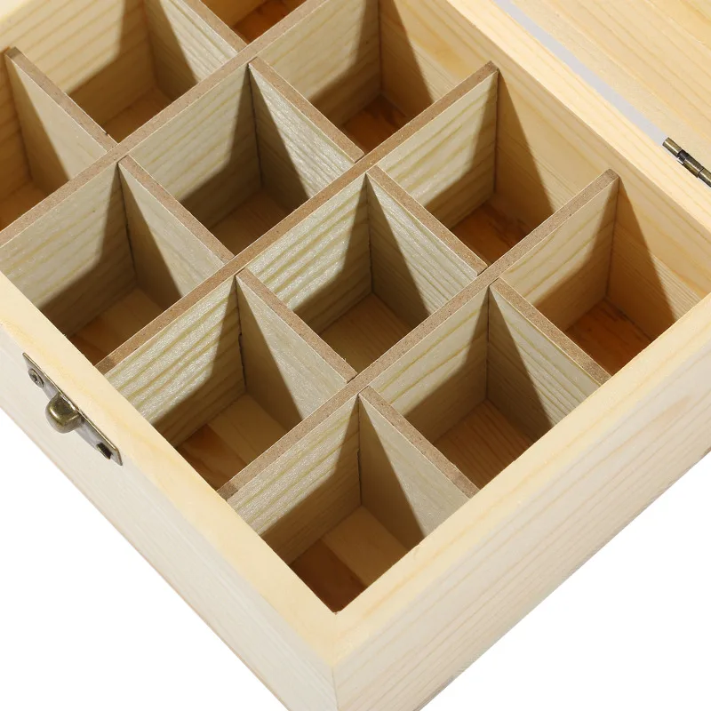 12/25 Grids Wooden Storage Box Organizer For Essential Oil Carrying Case Aromatherapy Container Treasure Jewelry Storage Box New