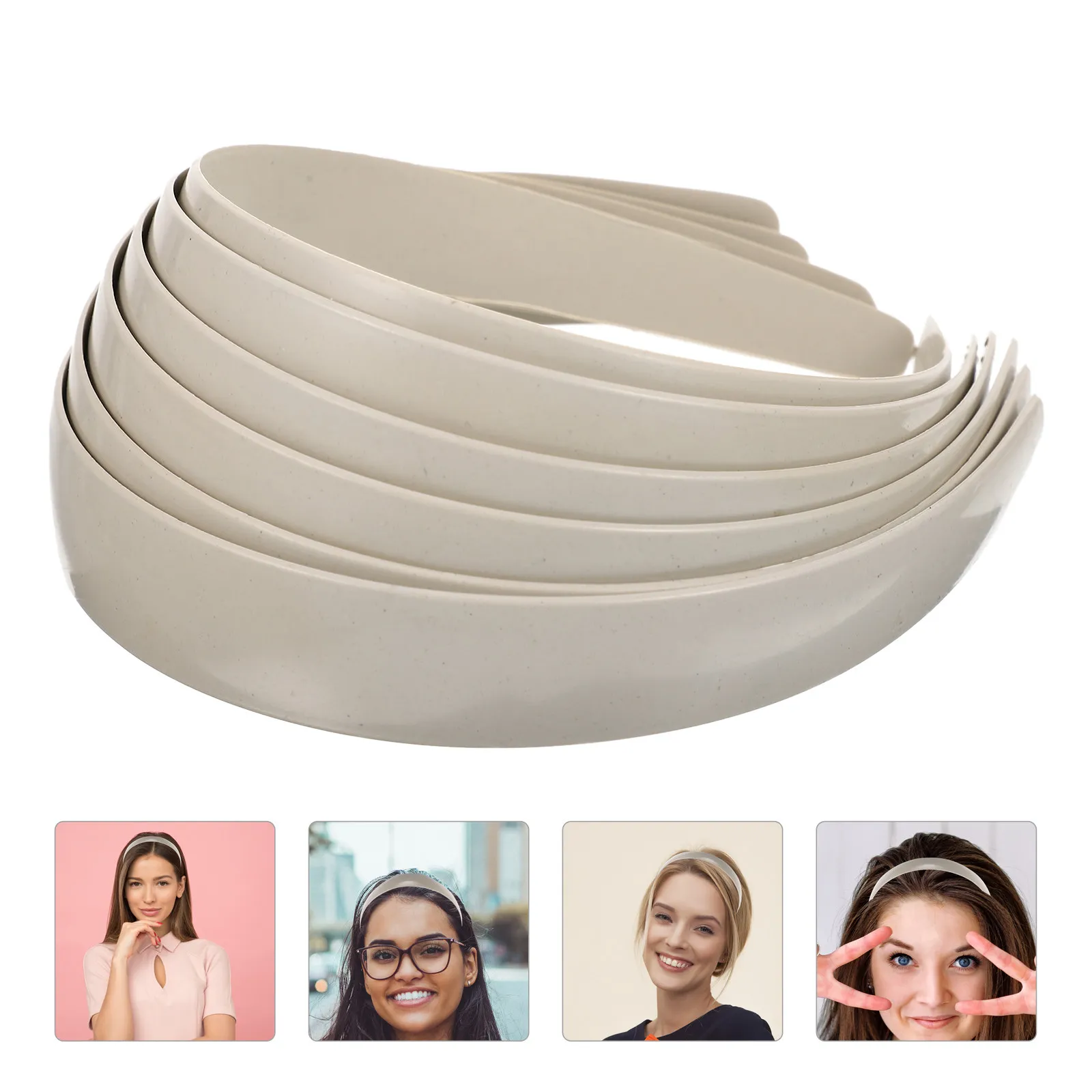 12pcs Plain Plastic Headbands for Women – No-Teeth DIY Hair Hoop Supplies, Simple Hair Accessories