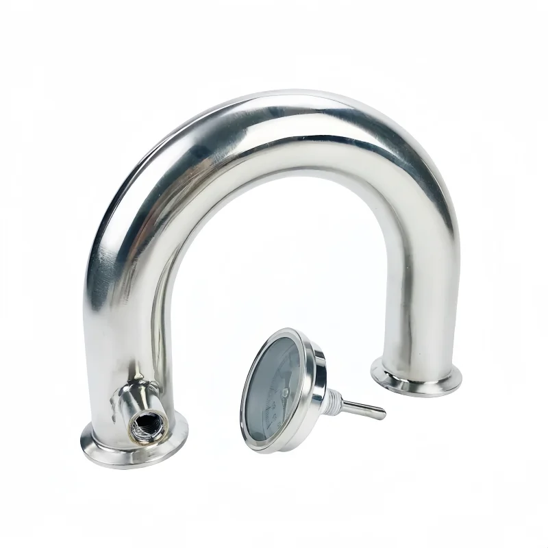 1.5''(38mm)OD50.5,Sanitary Tri-Clamp U-type Bend Pipe With 1/4
