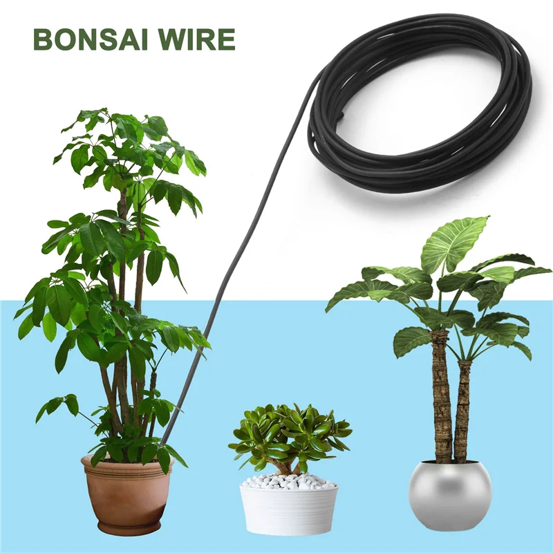 10 Rolls Bonsai Wires Anodized Aluminum Bonsai Training Wire in 5 Sizes - 1.0 mm, 1.5 mm, 2.0 mm, 2.5 mm, 3.0 mm Black