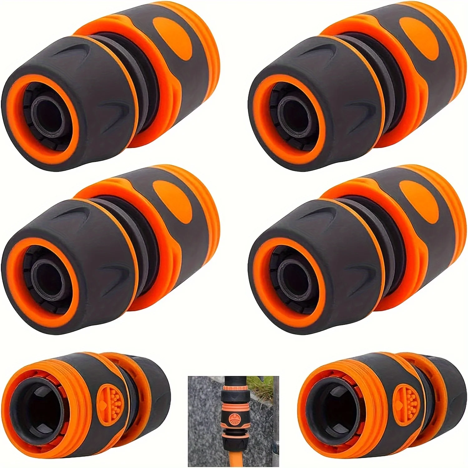 3/5/6-Pack 1/2'' Car Wash Hose Connectors - Heavy Duty Quick Disconnect for Irrigation, Lawn & High-Pressure Cleaning