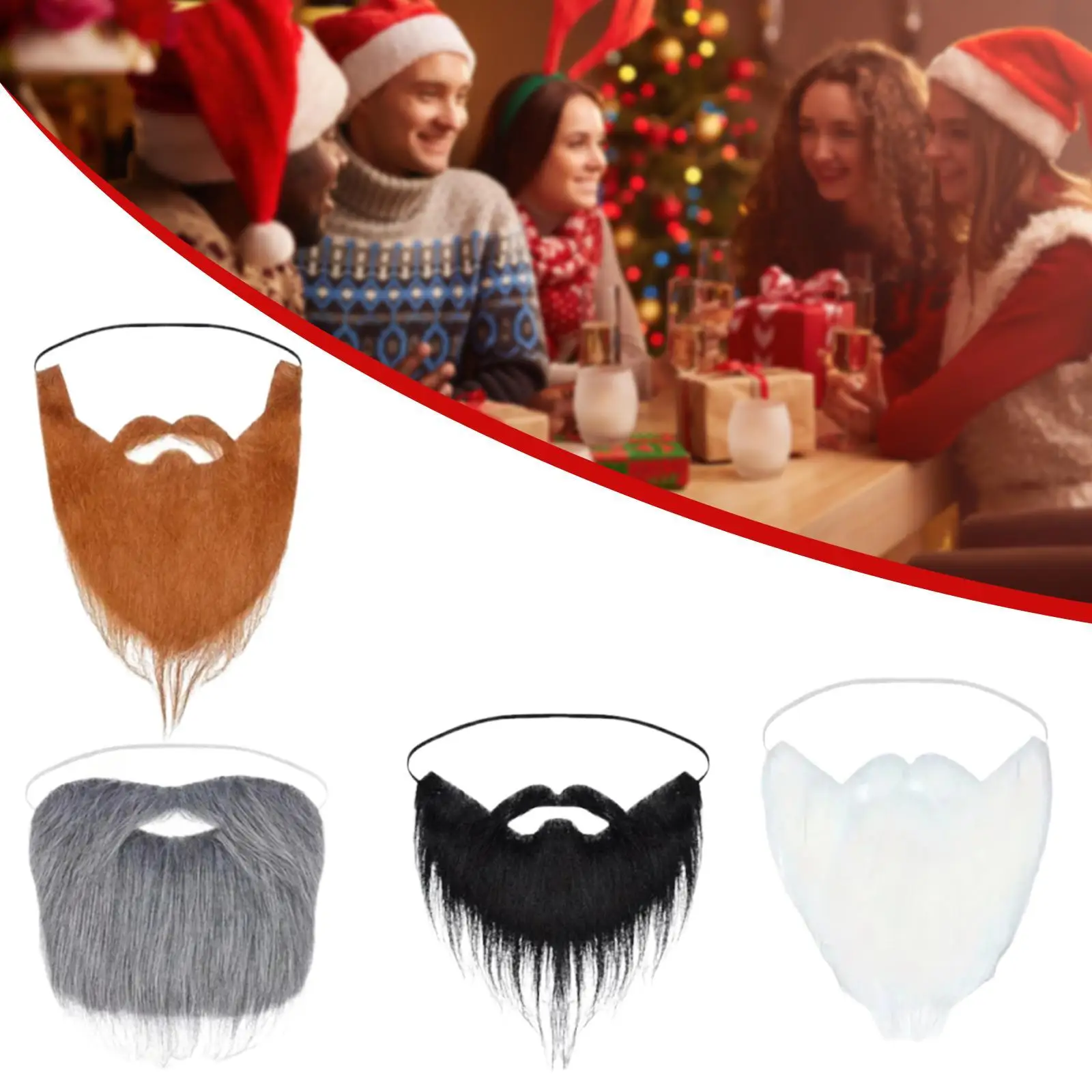 

4 Pieces Fake Beards Costume Funny Decoration Mustaches Costume for Festival