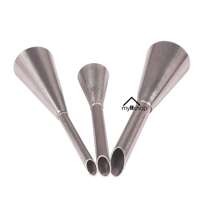 1pcs Stainless Steel Puff Cream Nozzles Icing Piping for Cake DIY Donut Pastry Syringe Cupcake Desserts Baking Accessories